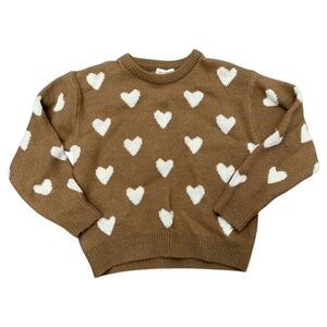 Rylee + Cru Brown Heart Sweater Girls